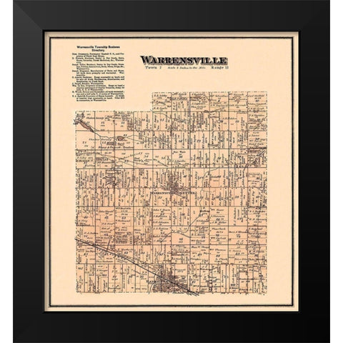 Warrensville Ohio Landowner - Titus 1876 Black Modern Wood Framed Art Print by Titus