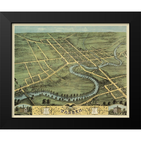 Warren Ohio - Stoner 1870 Black Modern Wood Framed Art Print by Stoner