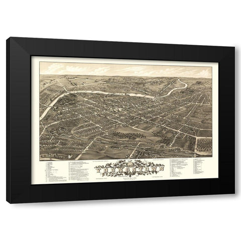 Youngstown Ohio - Stoner 1882 Black Modern Wood Framed Art Print with Double Matting by Stoner