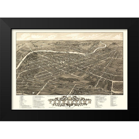 Youngstown Ohio - Stoner 1882 Black Modern Wood Framed Art Print by Stoner