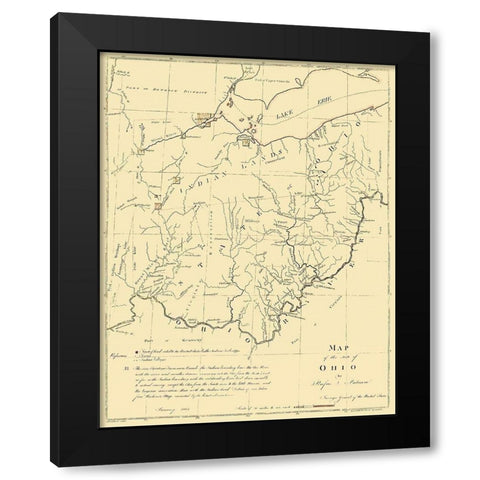 Ohio - Putnam 1804 Black Modern Wood Framed Art Print with Double Matting by Putnam