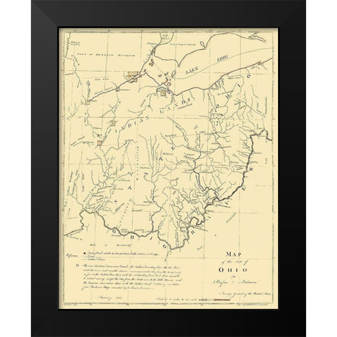 Ohio - Putnam 1804 Black Modern Wood Framed Art Print by Putnam