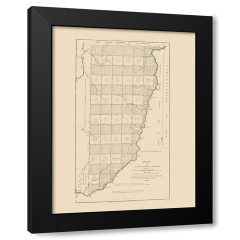 Ohio Territory - Hutchins 1814 Black Modern Wood Framed Art Print by Hutchins
