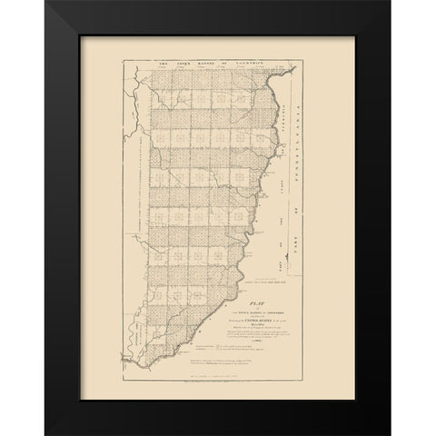 Ohio Territory - Hutchins 1814 Black Modern Wood Framed Art Print by Hutchins