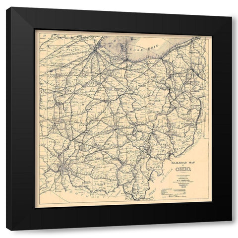 Ohio - Cappeller 1887 Black Modern Wood Framed Art Print with Double Matting by Cappeller