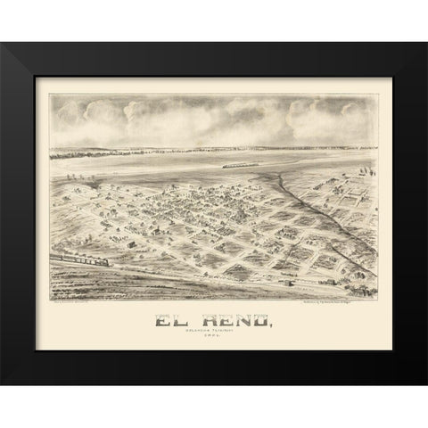 El Reno Oklahoma - Fowler 1891 Black Modern Wood Framed Art Print by Fowler