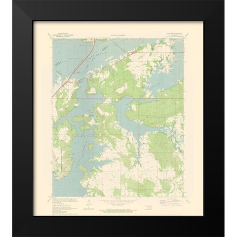 Longtown Oklahoma Quad - USGS 1971 Black Modern Wood Framed Art Print by USGS