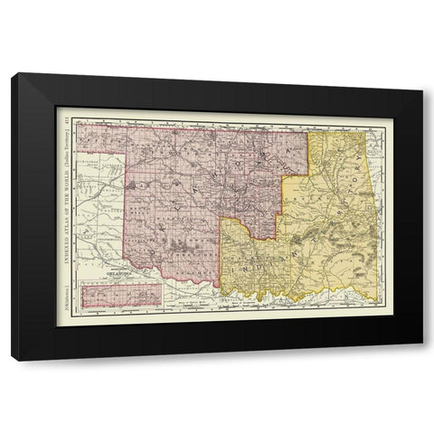 Oklahoma Indian Territory - Rand McNally 1897 Black Modern Wood Framed Art Print with Double Matting by Rand McNally