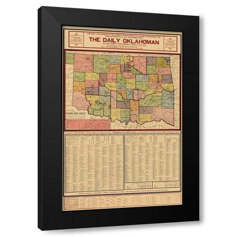 Oklahoma Indian Territory - Geographical Pub 1905 Black Modern Wood Framed Art Print with Double Matting by Geographical Pub
