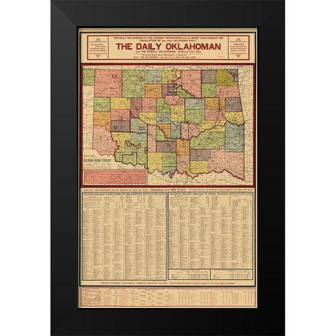 Oklahoma Indian Territory - Geographical Pub 1905 Black Modern Wood Framed Art Print by Geographical Pub
