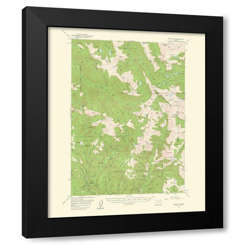 Eagle Cap Oregon Quad - USGS 1961 Black Modern Wood Framed Art Print by USGS