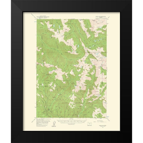 Eagle Cap Oregon Quad - USGS 1961 Black Modern Wood Framed Art Print by USGS