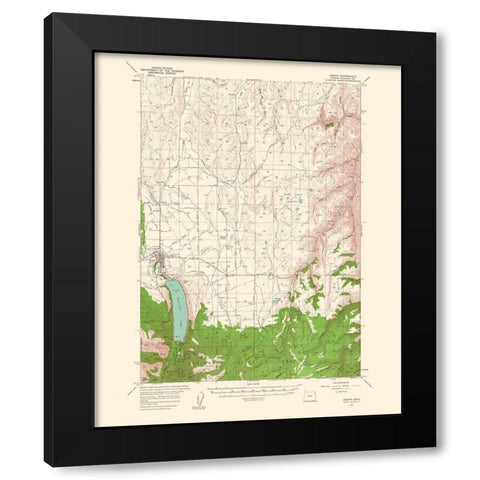 Joseph Oregon Quad - USGS 1963 Black Modern Wood Framed Art Print with Double Matting by USGS