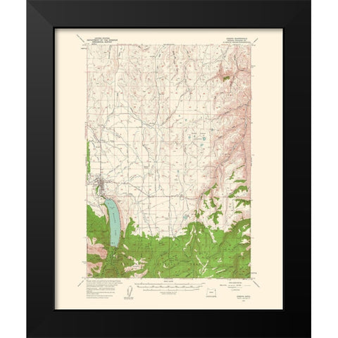 Joseph Oregon Quad - USGS 1963 Black Modern Wood Framed Art Print by USGS