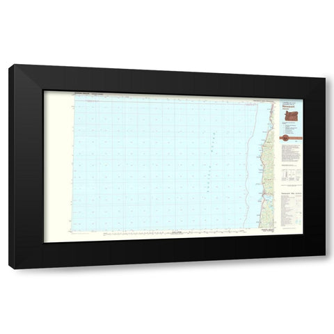 Newport Oregon Quad - USGS 1981 Black Modern Wood Framed Art Print by USGS