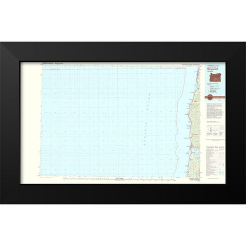 Newport Oregon Quad - USGS 1981 Black Modern Wood Framed Art Print by USGS
