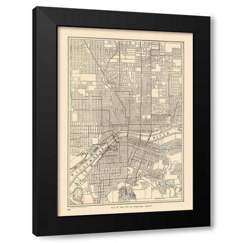 Portland Oregon - Reynold 1921 Black Modern Wood Framed Art Print by Reynold