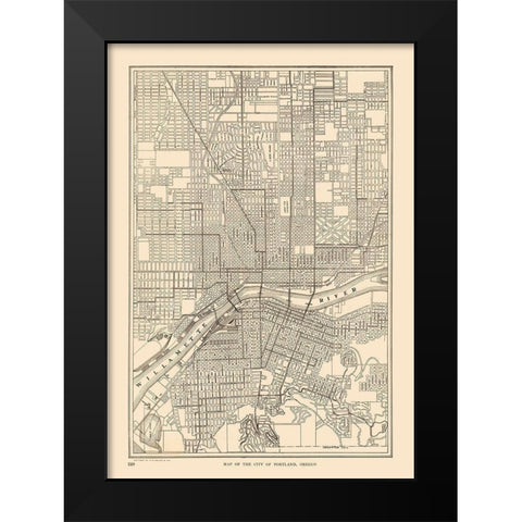 Portland Oregon - Reynold 1921 Black Modern Wood Framed Art Print by Reynold
