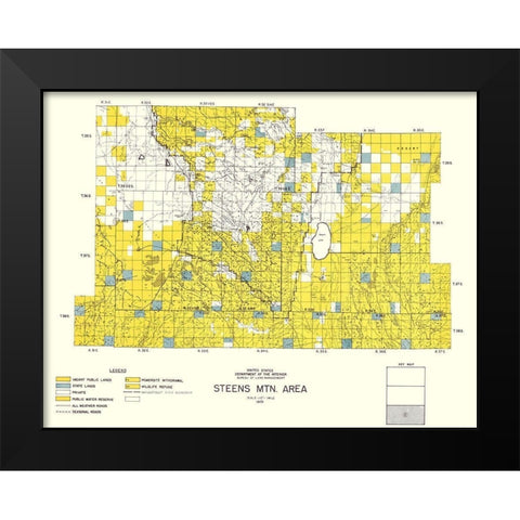 Steens Mountain Southern Oregon - DOI 1970 Black Modern Wood Framed Art Print by DOI