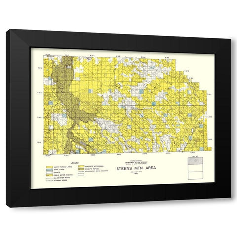 Steens Mountain North Oregon - DOI 1970 Black Modern Wood Framed Art Print by DOI