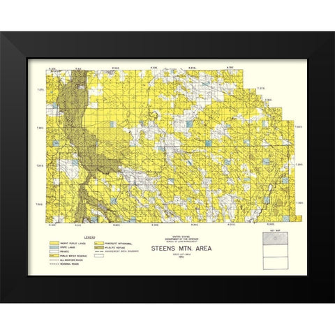 Steens Mountain North Oregon - DOI 1970 Black Modern Wood Framed Art Print by DOI