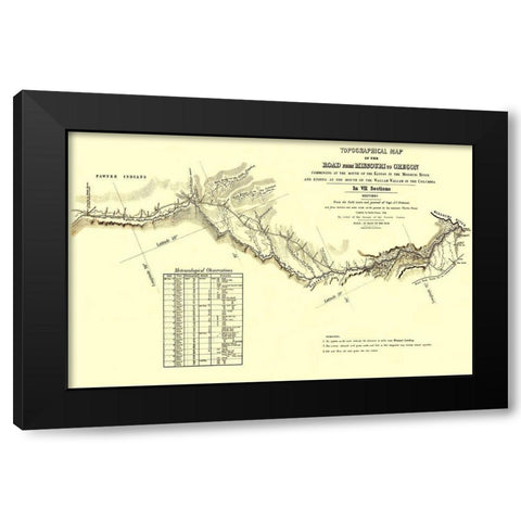 Oregon Trail Kansas 1 of 7 - Fremont 1846 Black Modern Wood Framed Art Print by Fremont