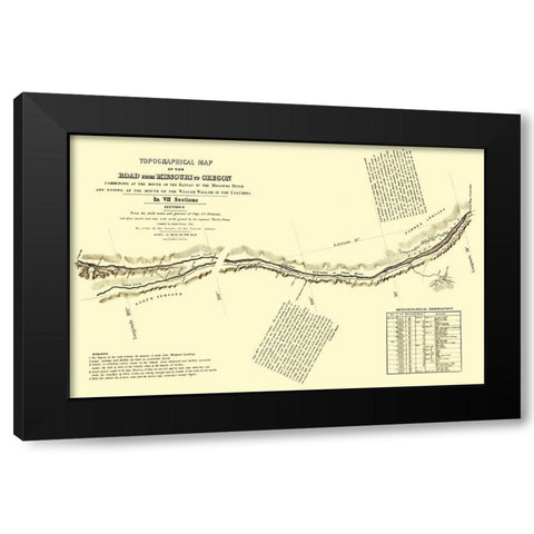 Oregon Trail Nebraska 2 of 7 - Fremont 1846 Black Modern Wood Framed Art Print by Fremont
