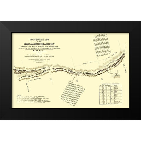Oregon Trail Nebraska 2 of 7 - Fremont 1846 Black Modern Wood Framed Art Print by Fremont