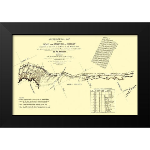 Oregon Trail Wyoming 3 of 7 - Fremont 1846 Black Modern Wood Framed Art Print by Fremont