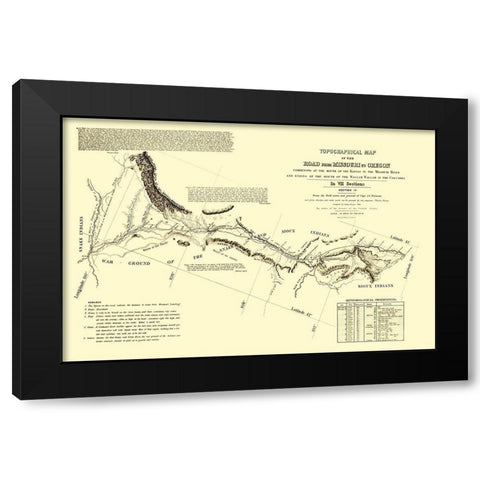 Oregon Trail Wyoming 4 of 7 - Fremont 1846 Black Modern Wood Framed Art Print with Double Matting by Fremont