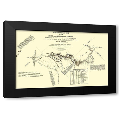 Oregon Trail Idaho 5 of 7 - Fremont 1846 Black Modern Wood Framed Art Print by Fremont