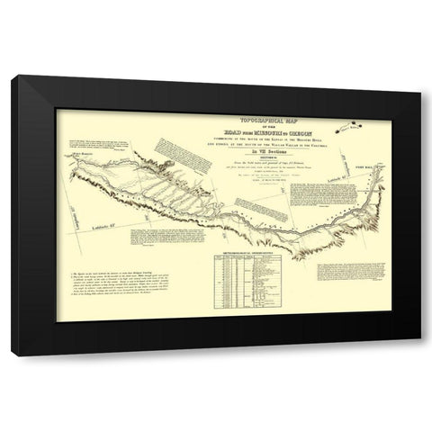 Oregon Trail Idaho 6 of 7 - Fremont 1846 Black Modern Wood Framed Art Print with Double Matting by Fremont