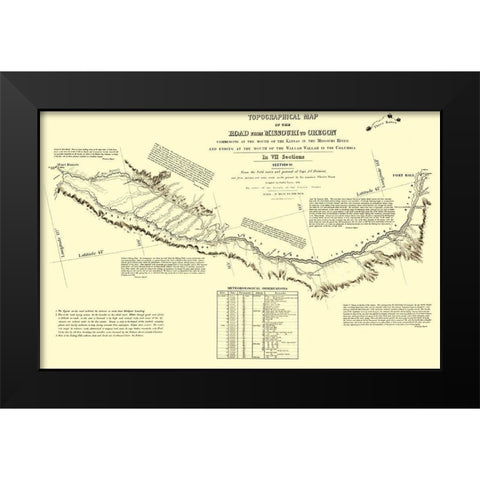 Oregon Trail Idaho 6 of 7 - Fremont 1846 Black Modern Wood Framed Art Print by Fremont