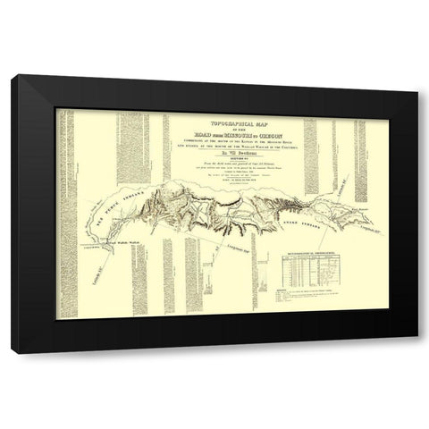 Oregon Trail Idaho 7 of 7 - Fremont 1846 Black Modern Wood Framed Art Print by Fremont