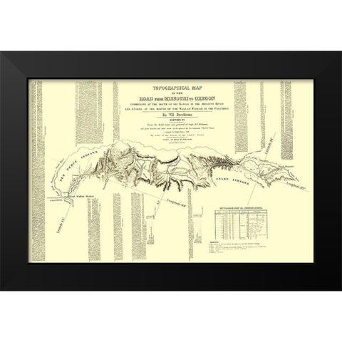 Oregon Trail Idaho 7 of 7 - Fremont 1846 Black Modern Wood Framed Art Print by Fremont