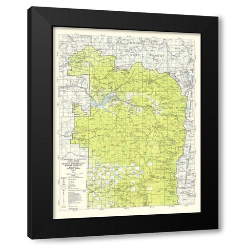 Willamette National Forest Oregon - USDA 1964 Black Modern Wood Framed Art Print by USDA