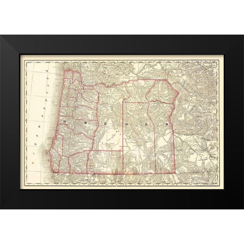 Oregon - 1879 Black Modern Wood Framed Art Print by Unknown