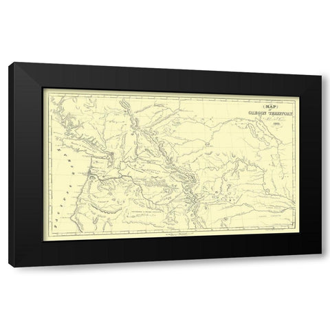Oregon Territory - Parker 1838 Black Modern Wood Framed Art Print with Double Matting by Parker