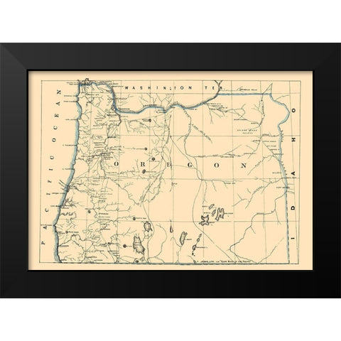 Oregon - Holdredge 1866 Black Modern Wood Framed Art Print by Holdredge