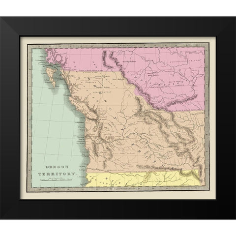 Oregon Territory - Illman 1833 Black Modern Wood Framed Art Print by Illman