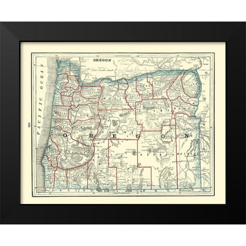 Oregon - Rathbun 1893 Black Modern Wood Framed Art Print by Rathbun