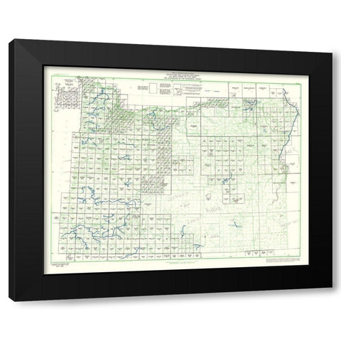 Oregon - USGS 1965 Black Modern Wood Framed Art Print with Double Matting by USGS