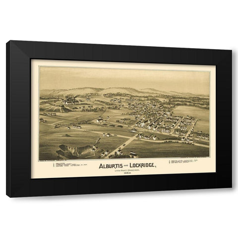 Alburtis Pennsylvania - Moyer 1893 Black Modern Wood Framed Art Print by Moyer