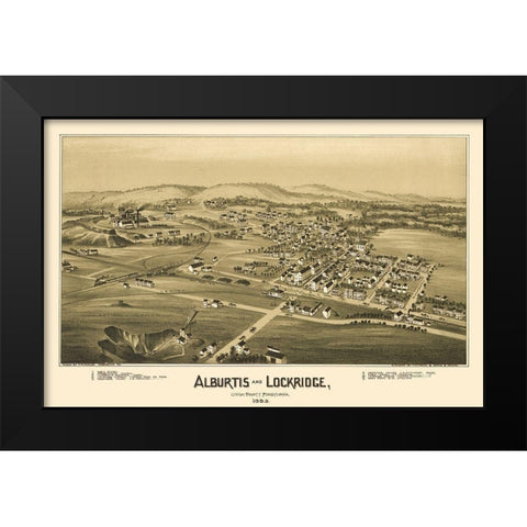 Alburtis Pennsylvania - Moyer 1893 Black Modern Wood Framed Art Print by Moyer