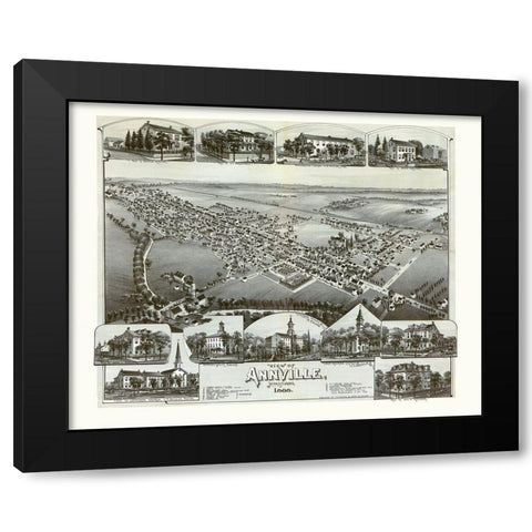 Annville Pennsylvania - Moyer 1888 Black Modern Wood Framed Art Print with Double Matting by Moyer