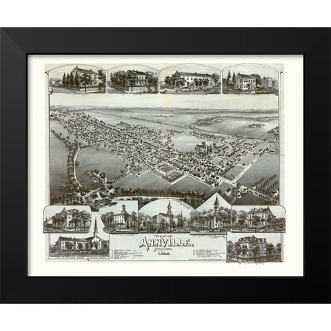 Annville Pennsylvania - Moyer 1888 Black Modern Wood Framed Art Print by Moyer
