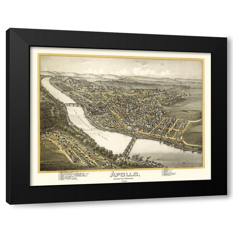 Apollo Pennsylvania - Moyer 1896 Black Modern Wood Framed Art Print by Moyer