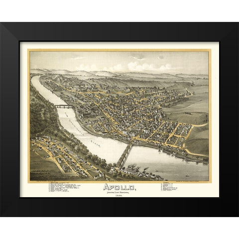Apollo Pennsylvania - Moyer 1896 Black Modern Wood Framed Art Print by Moyer