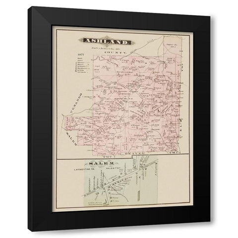Ashland, Salem Pennsylvania Landowner Black Modern Wood Framed Art Print with Double Matting by Caldwell