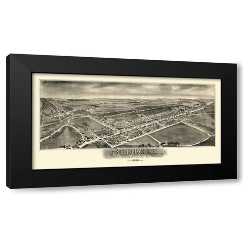 Bernville Pennsylvania - Moyer 1898 Black Modern Wood Framed Art Print by Moyer